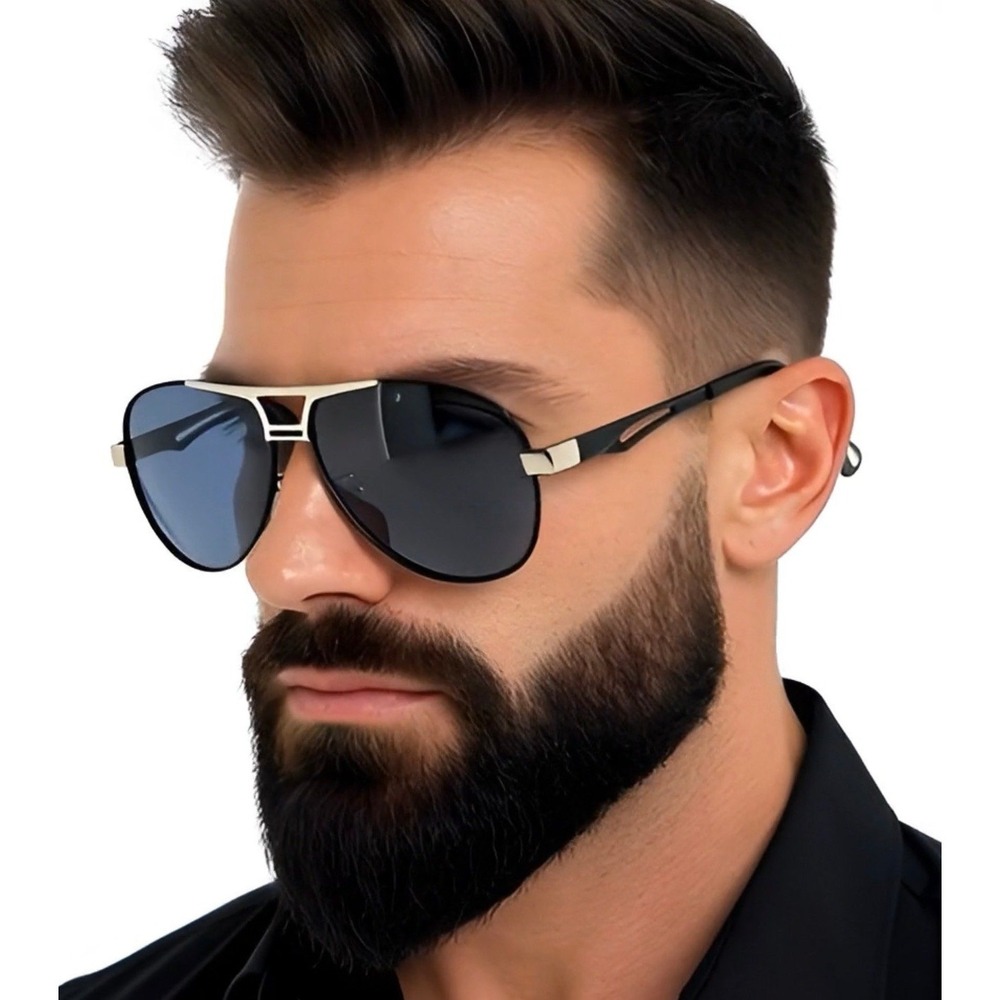 Aviator Sunglasses Men Polarized Metal Frame Dark‎ Lens Driving Eyewear Shades
